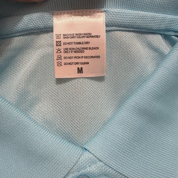 NEW-Light Sky Blue Medium Polo Shirts - Picture 2 of 3